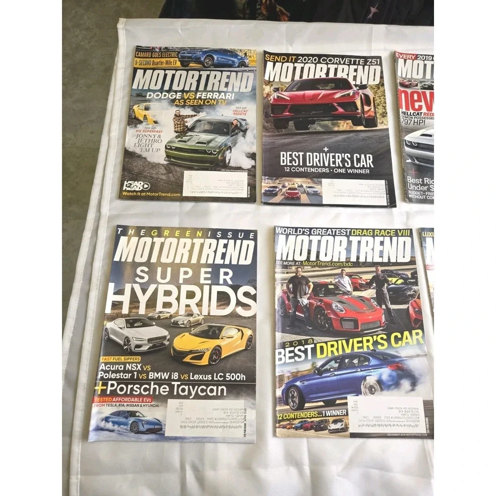 Motor Trend Magazine Lot Of 8 Car Dodge Vs Ferrari Ford GT 500 SUPER HYBRIDS